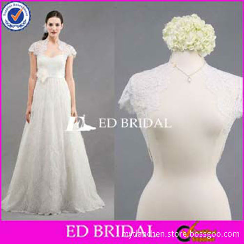 lace floor length sweetheart A-line flower Wedding Dress jacket